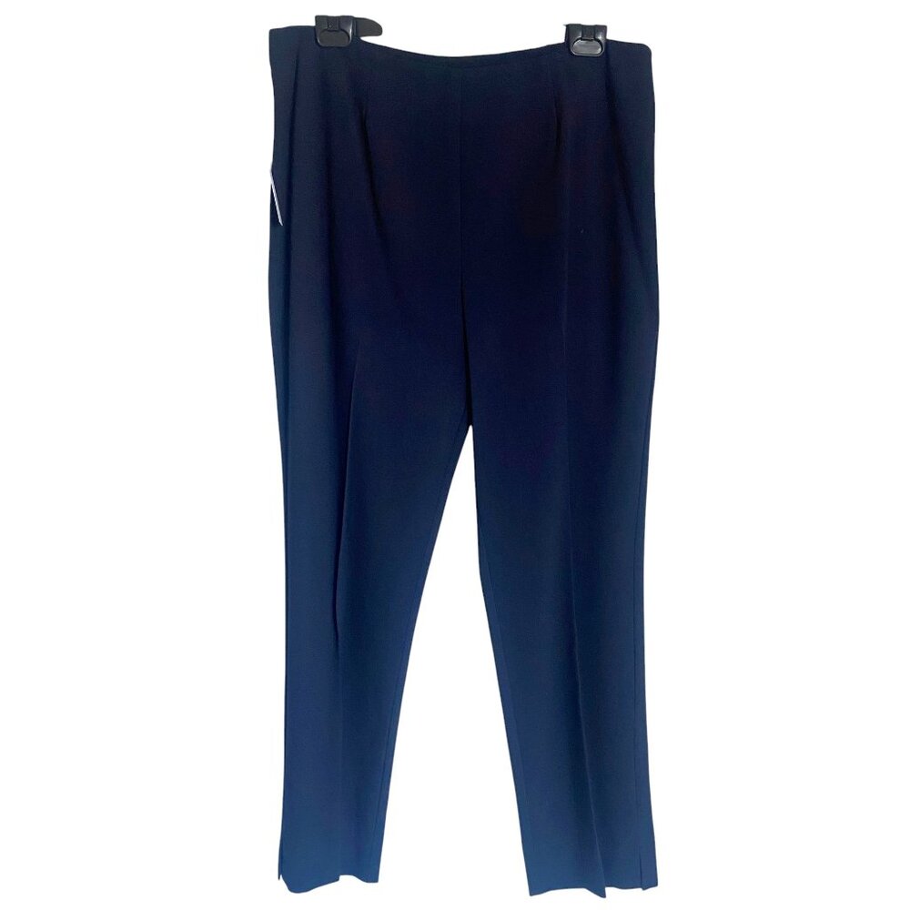 Margaret M Navy Straight Leg High Rise Classic Pants Trousers Women's Size 14
